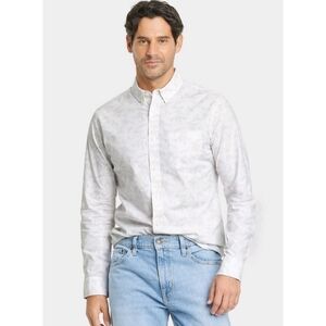 Goodfellow & Co Printed Slim fit Long sleeve Button down shirt Off White  Size M